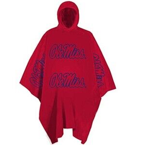 Ole Miss Rainmate II Hooded Poncho BRAND NEW Red University College